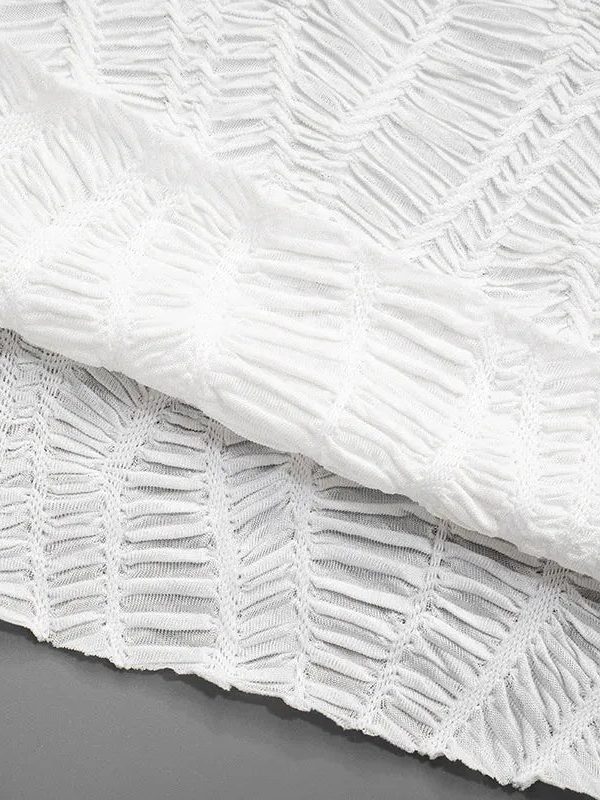 Wrinkled Lace Up Mini Dress