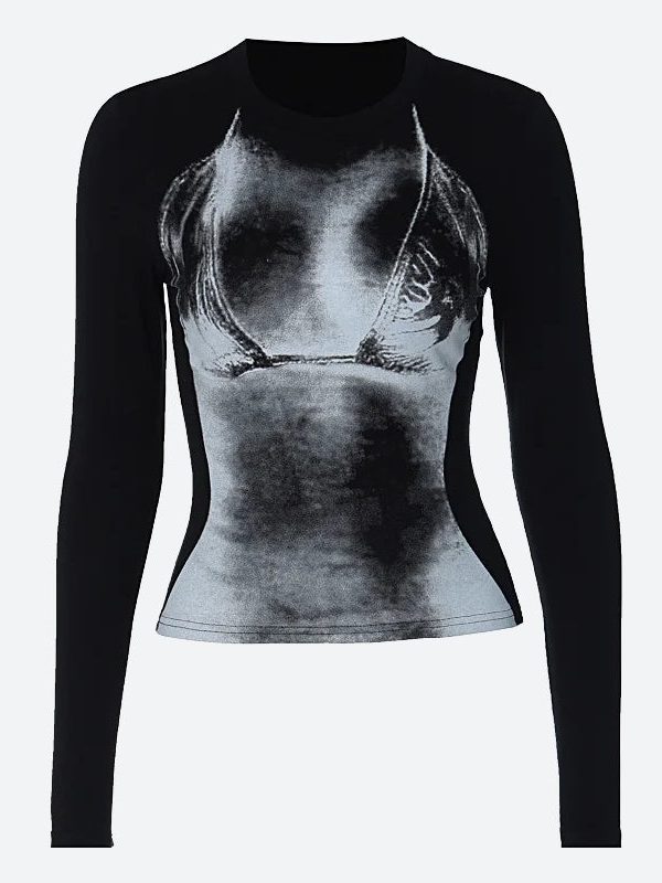 Y2K 3D Body Print Top