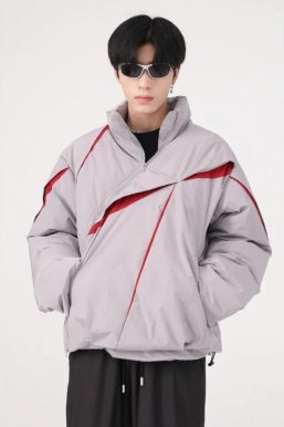 Y2K Asymmetrical Zipper Puffer Jacket