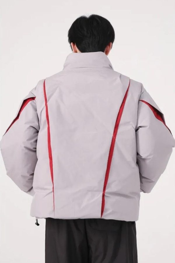 Y2K Asymmetrical Zipper Puffer Jacket