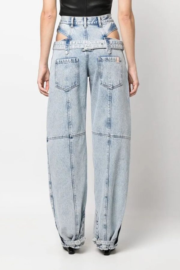 Y2K Belted Cut Out Jeans