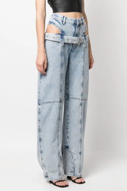 Y2K Belted Cut Out Jeans