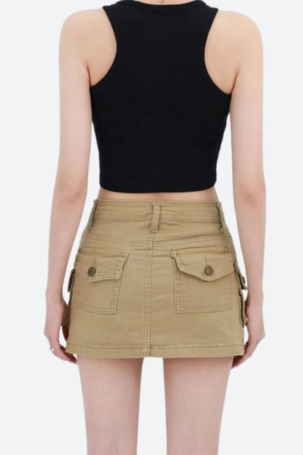 Y2K Cargo Denim Mini Skirt