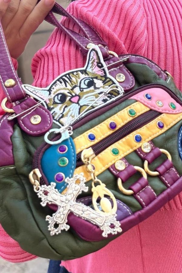 Y2K Cat Embroidered Bag