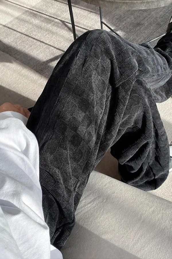 Y2K Checkered Elasticated Sweatpants