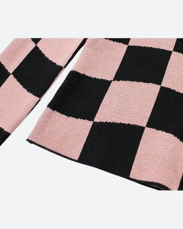 Y2K Checkered Square Neck Top
