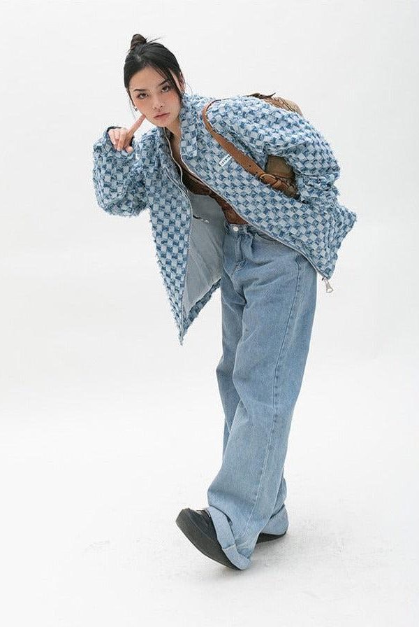 Y2K Checkered Zip Up Jacket