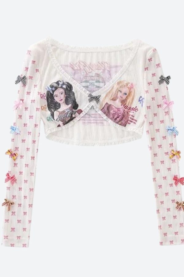 Y2K Coquette Barbie Crop Top