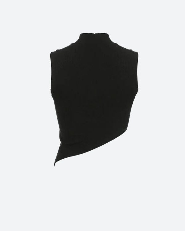 Y2K Corduroy Asymmetric Crop Top