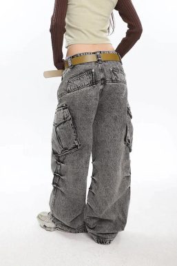 Y2K Distressed Big Pockets Cargo Jeans