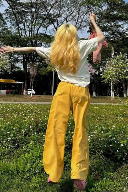 Y2K Embroidered Wide Leg Pants