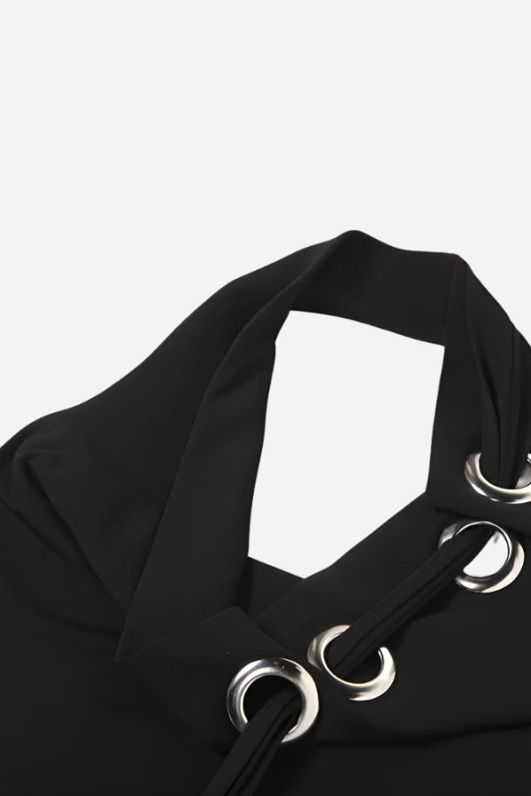 Y2K Eyelets Halter Neck Top