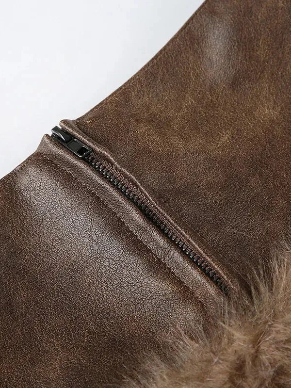 Y2K Faux Fur Mini Skirt