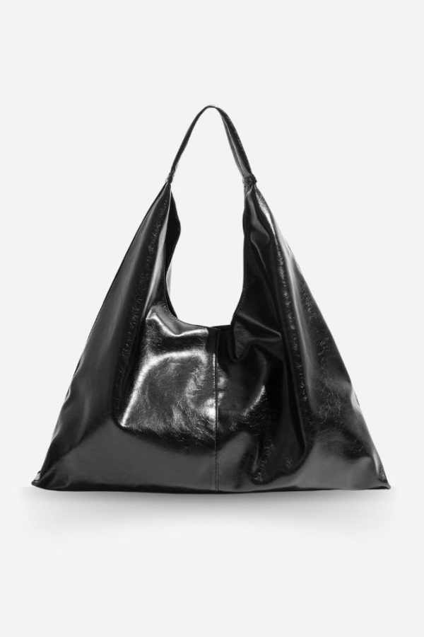Y2K Faux Patent Leather Hobo Bag
