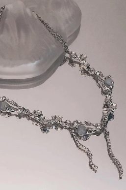 Y2K Flowers Beaded Chain Necklace