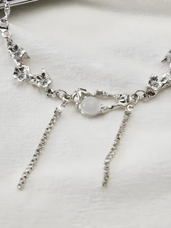 Y2K Flowers Beaded Chain Necklace