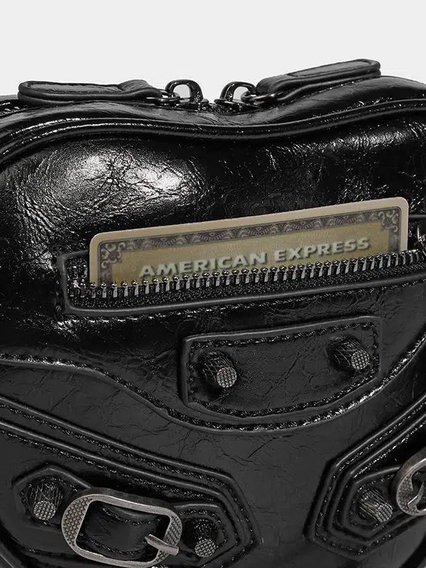 Y2K Grunge Belted Heart Shaped Bag