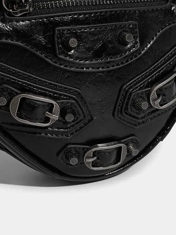 Y2K Grunge Belted Heart Shaped Bag