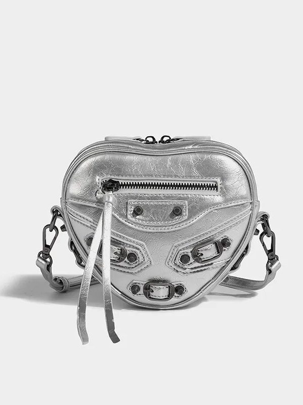 Y2K Grunge Belted Heart Shaped Bag