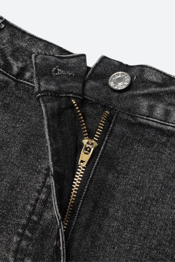 Y2K Grunge Denim Top & Skirt Two Piece Set