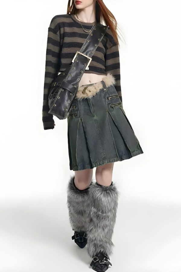 Y2K Grunge Faux Leather Belted Bag