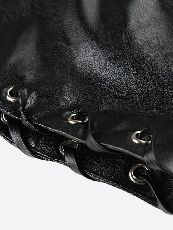 Y2K Grunge Faux Leather Mini Skirt