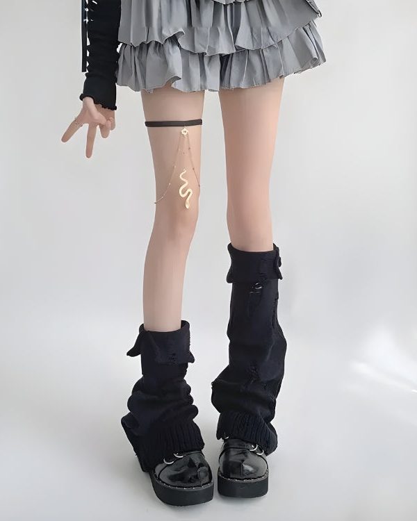 Y2K Grunge Knitted Leg Warmers