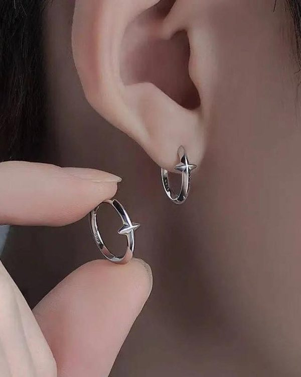 Y2K Grunge Stars Hoop Earrings