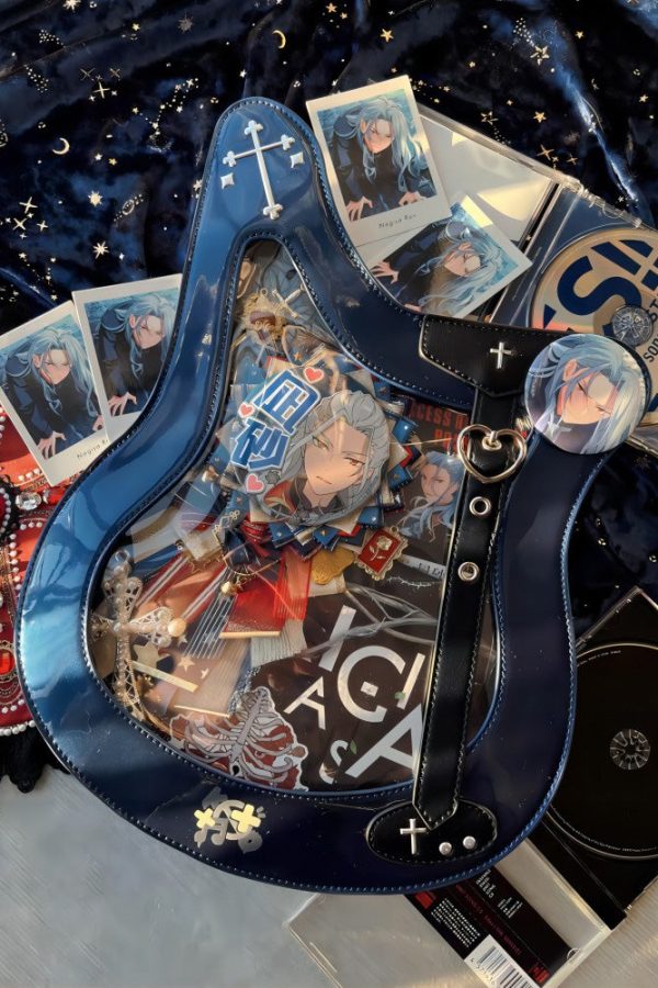 Y2K Guitar and Bass-Shaped Ita Bag with Pin Display Design