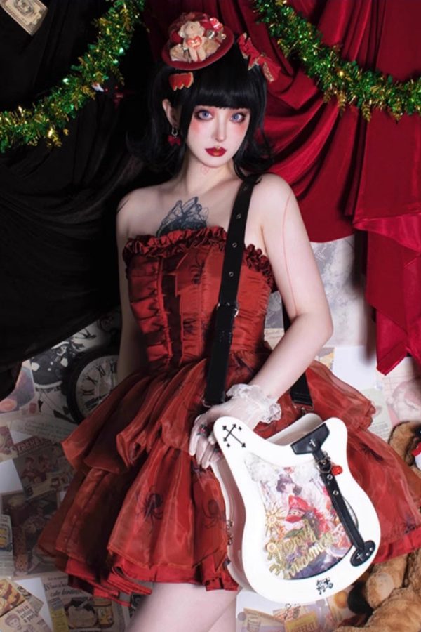 Y2K Guitar and Bass-Shaped Ita Bag with Pin Display Design