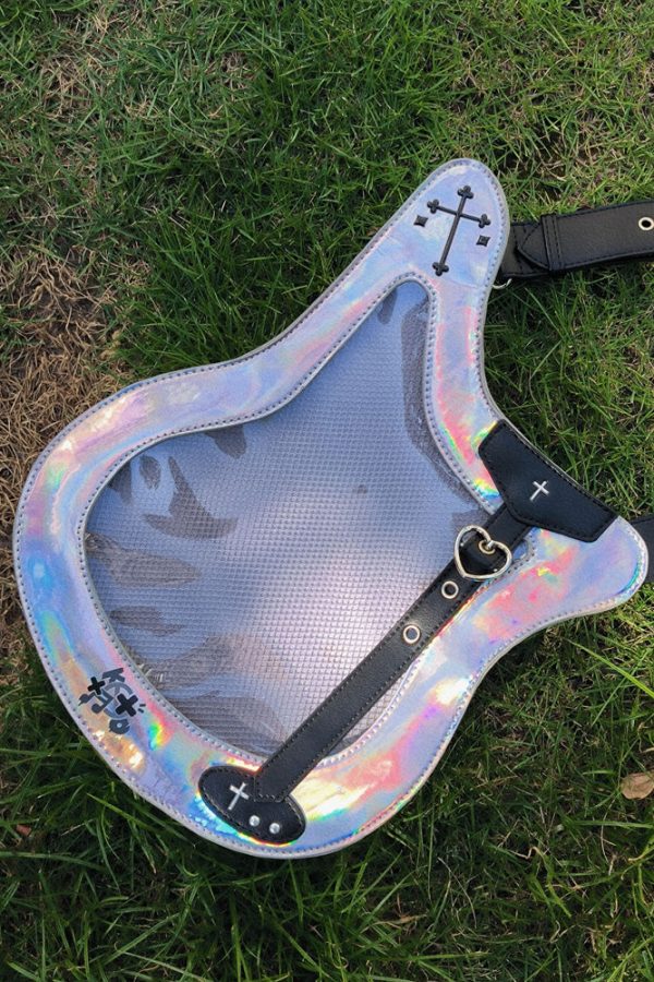 Y2K Guitar and Bass-Shaped Ita Bag with Pin Display Design