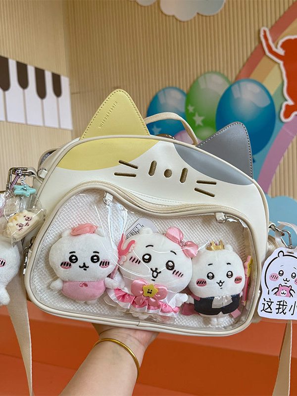 Y2K Japan Silver Cat Pin Backpack