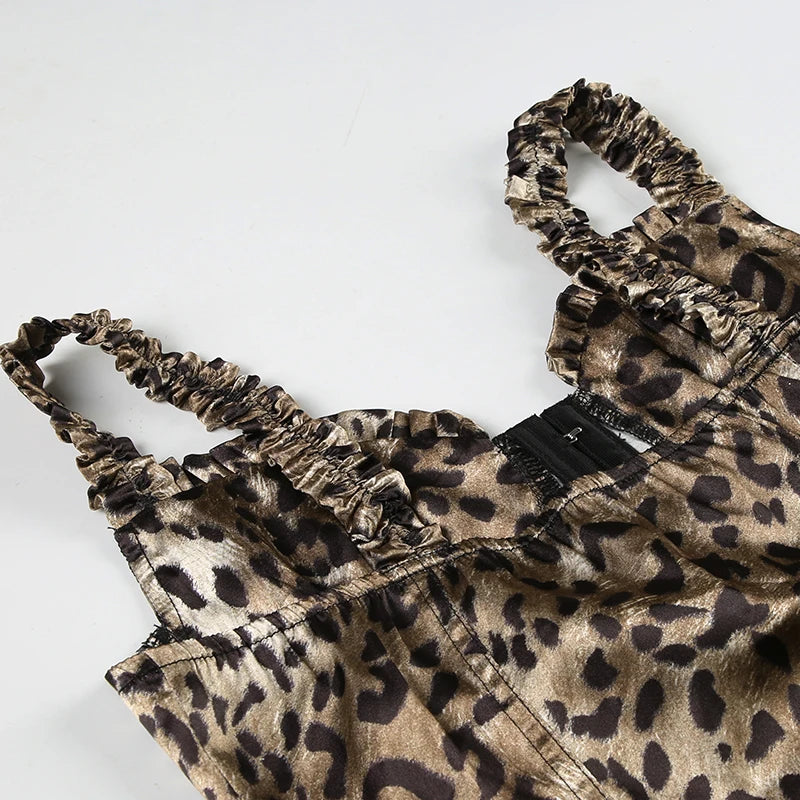 Y2K Leopard Corset Top