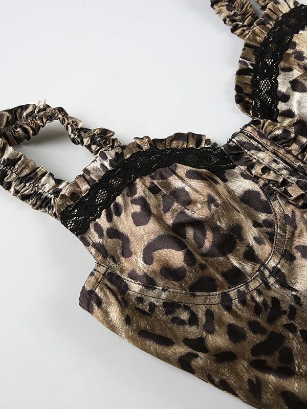 Y2K Leopard Corset Top