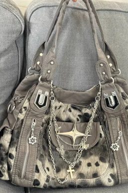 Y2K Leopard Faux Fur Bag