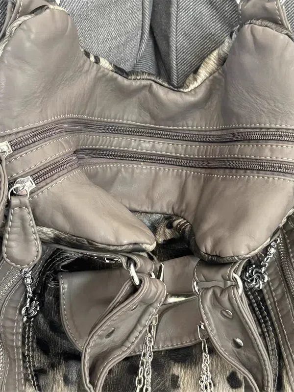 Y2K Leopard Faux Fur Bag