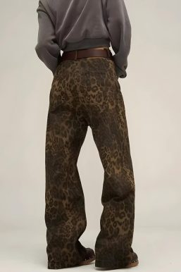 Y2K Leopard Straight Leg Pants
