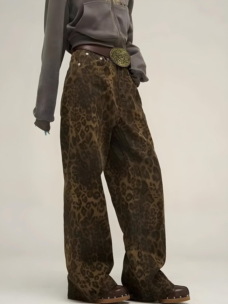 Y2K Leopard Straight Leg Pants Y2K Leopard Straight Leg Pants