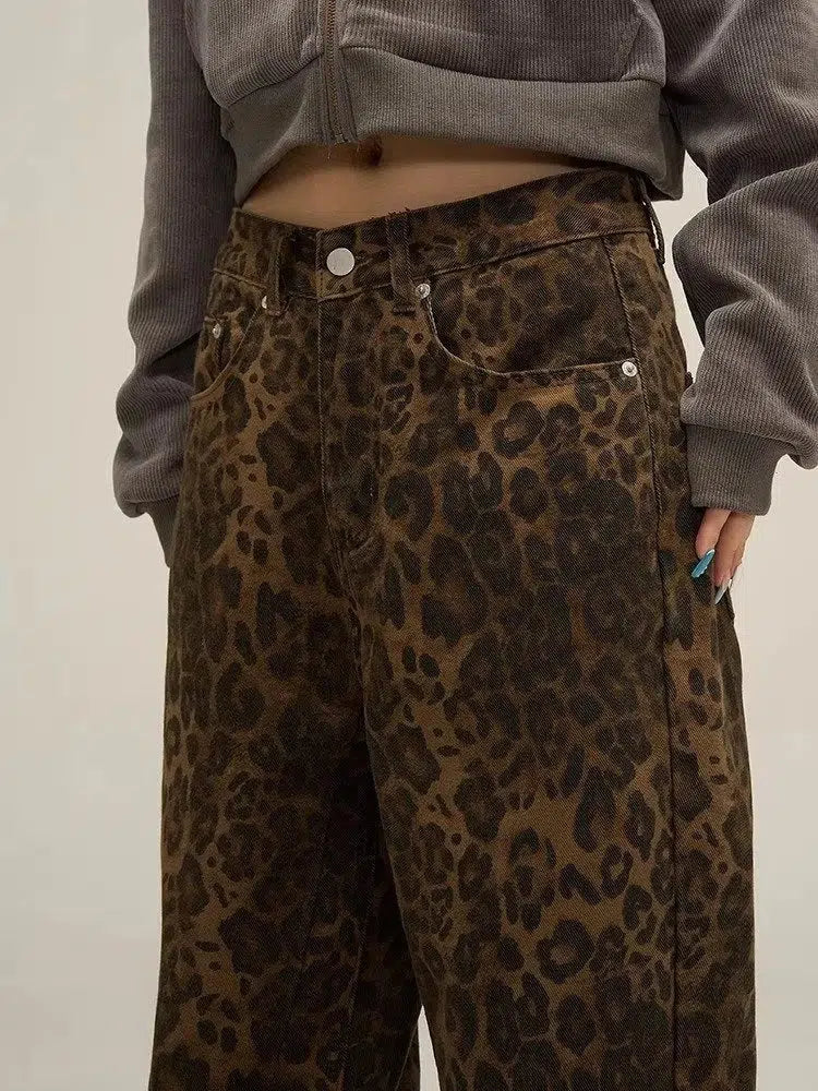 Y2K Leopard Straight Leg Pants Y2K Leopard Straight Leg Pants