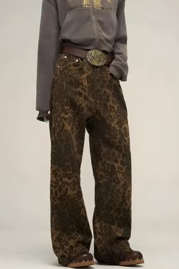 Y2K Leopard Straight Leg Pants
