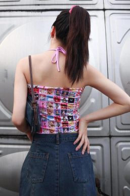 Y2K Magazine Covers Drawstring Top