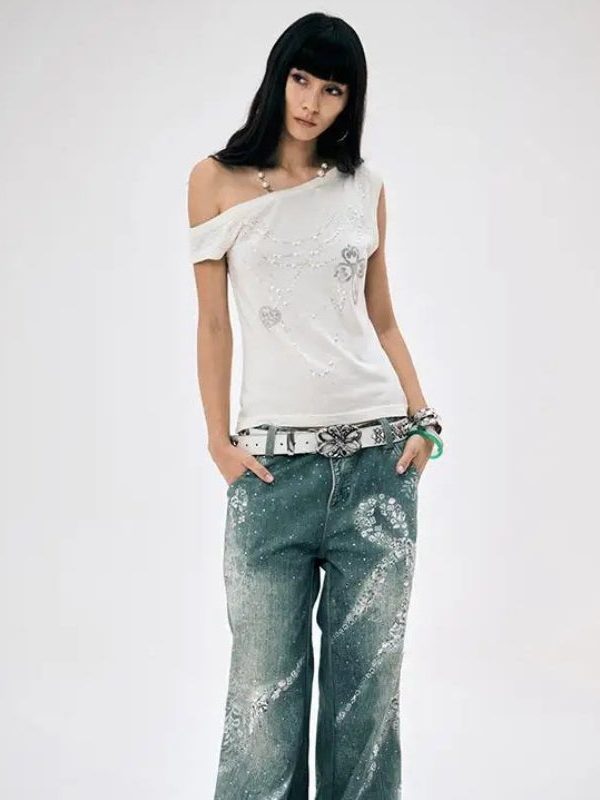 Y2K One Shoulder Top