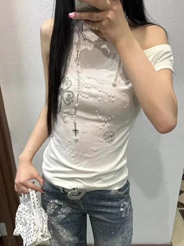 Y2K One Shoulder Top