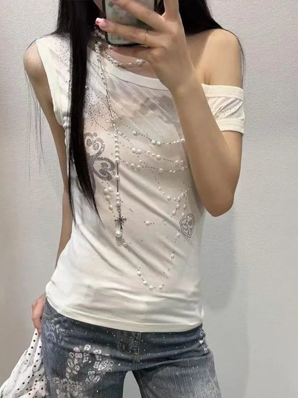 Y2K One Shoulder Top