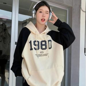 Y2K Oversized Patchwork Hoodie
