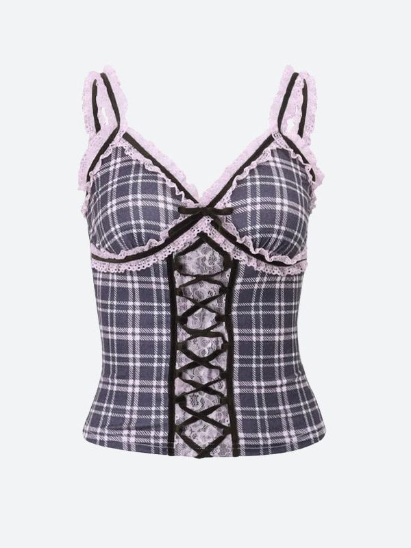 Y2K Plaid Cami Top