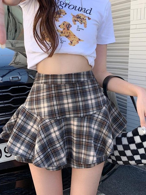 Y2K Plaid Mini Skort