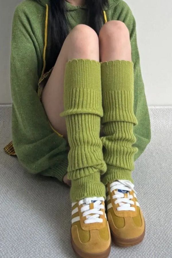 Y2K Ribbed Knit Leg Warmers