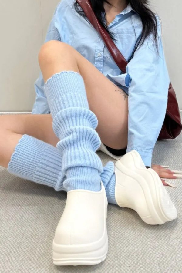Y2K Ribbed Knit Leg Warmers