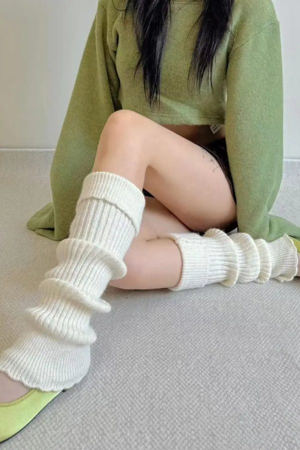 Y2K Ribbed Knit Leg Warmers